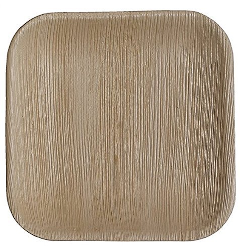 Eco-Friendly Square Palm Leaf Plates Set of 400 | Biodegradable Disposable Dinnerware for Appetizers & Desserts | Heavy Duty Party Utensils for Weddings, Camping, Picnics & Outdoor Events | Sustainable & Stylish Tableware Solution