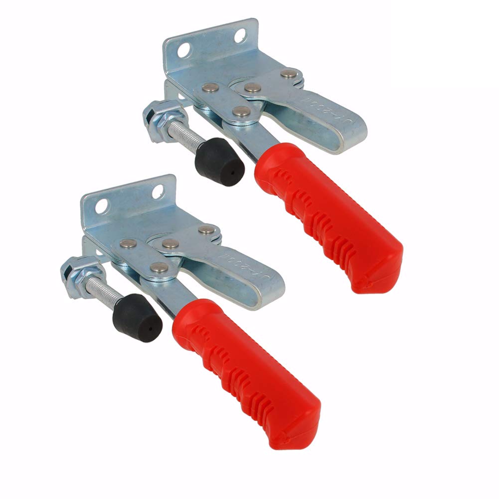 Utoolmart JY-200-W Horizontal Quick Release Toggle Clamp - 2 Pack Heavy Duty 881.8 lbs Capacity Hand Tool for Woodworking, Metalworking & DIY Projects