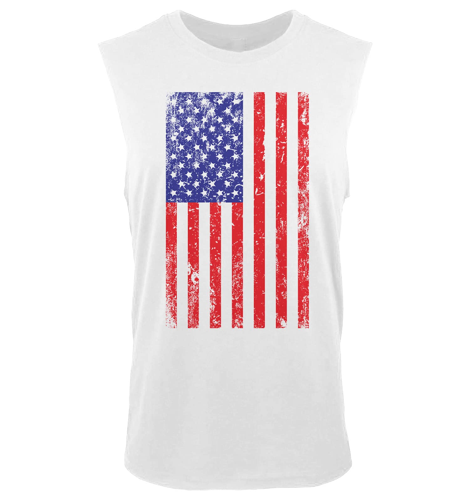 Vintage Distressed American Flag Sleeveless Shirt for Men - Patriotic USA Graphic Tank Top | Perfect for 4th of July, BBQ Parties & Outdoor Events