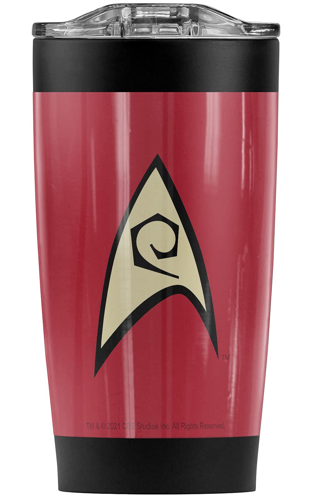 Star Trek Engineering Uniform Stainless Steel Tumbler 20oz - Vacuum Insulated Double Wall Coffee Travel Mug with Leakproof Sliding Lid - Keeps Hot & Cold Beverages Perfect Temperature - Ideal for Office, Commuting, Camping & Gifts for Trekkies