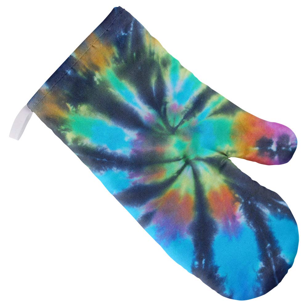 Blue Spiral Tie Dye Oven Mitt - Heat Resistant Kitchen Glove for Baking, Cooking & BBQ - Indoor/Outdoor Use for Grilling, Camping & Home Kitchen Safety