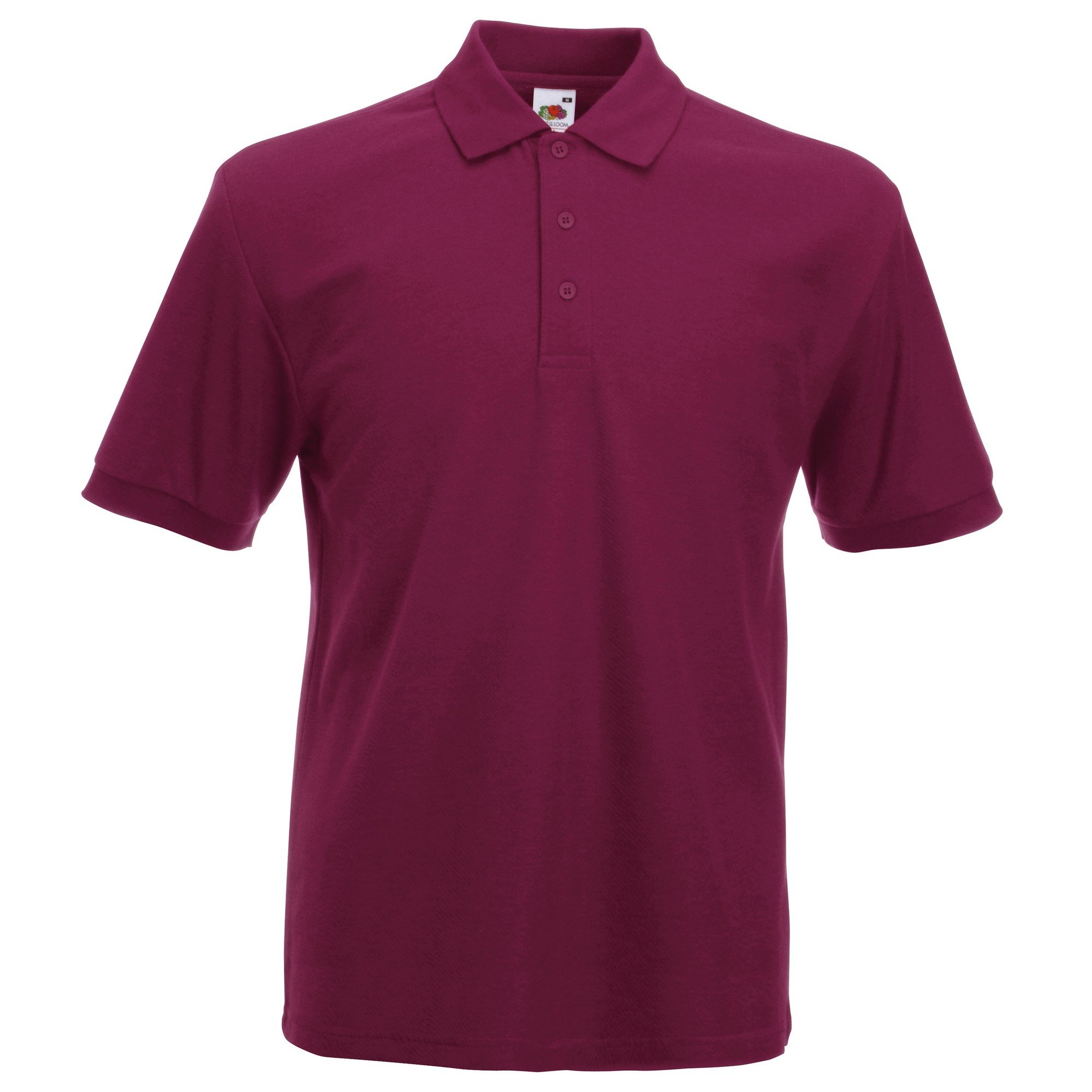 Fruit of the Loom Men's 65/35 Heavyweight Pique Short Sleeve Polo Shirt - Large, Burgundy Red - Comfortable Work & Casual Wear for Office, Golf & Outdoor Activities