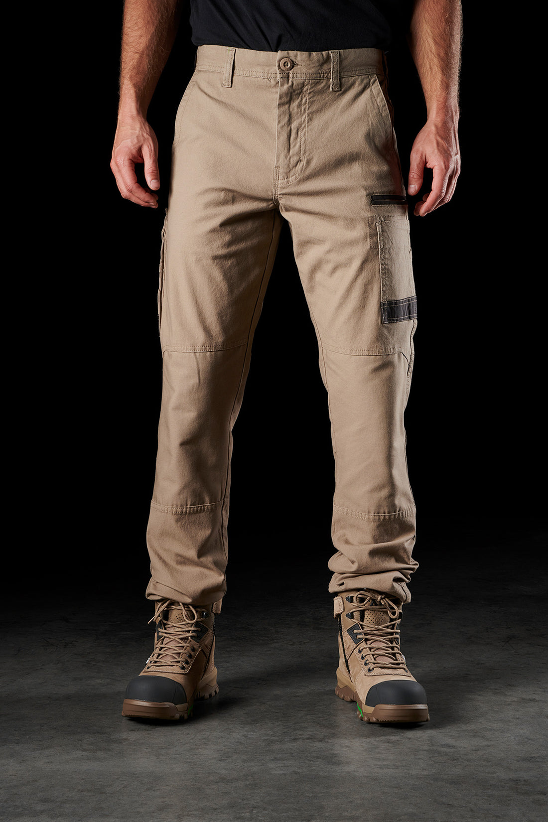 WP3 Work Cargo Pants for Men - Durable Khaki Tactical Pants with Multiple Pockets - Perfect for Construction, Hiking & Outdoor Activities
