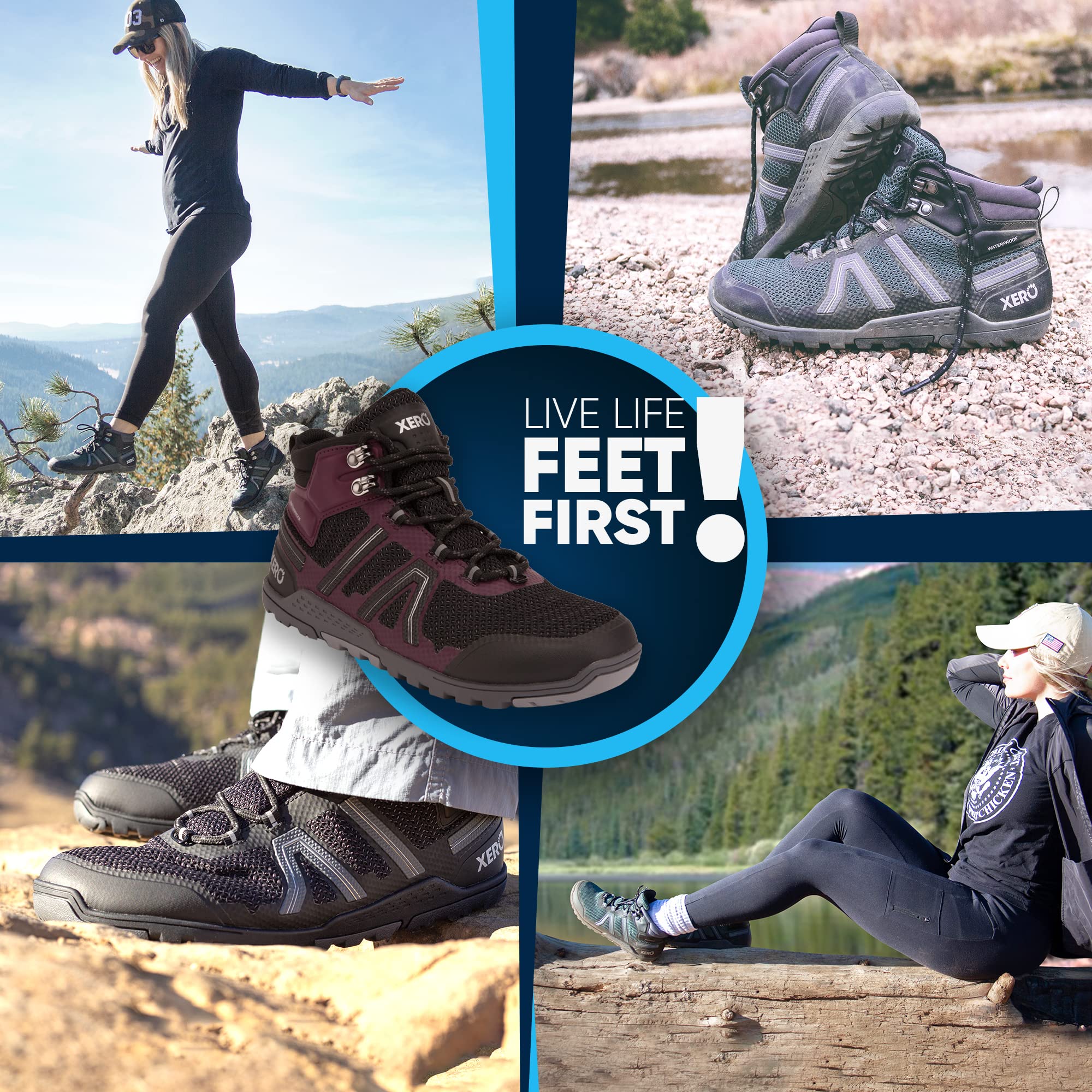 Xero Shoes Women's Xcursion Zero Drop Waterproof Hiking Boots - Lightweight Trail Shoes for Outdoor Adventures, Hiking & Backpacking