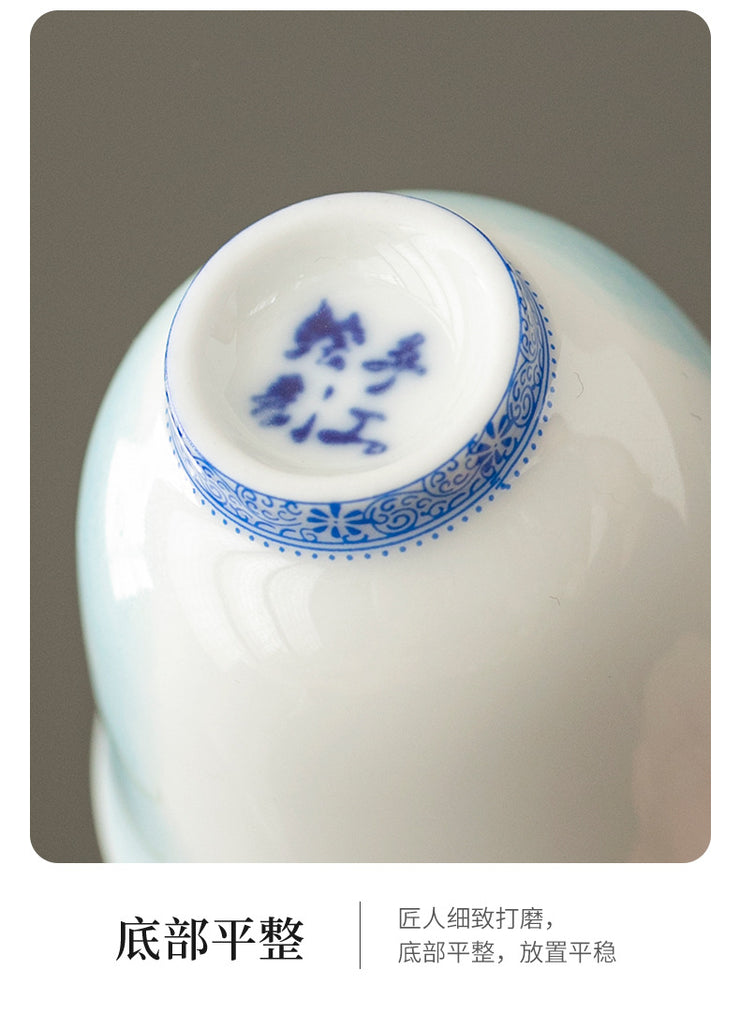 OVP White Porcelain Tasting Cups - Hand-Painted Flower Fairy Design 50ml, Dehua Ceramic Tea Cups for Tea Tasting, Chinese Tea Ceremony, and Home Decor