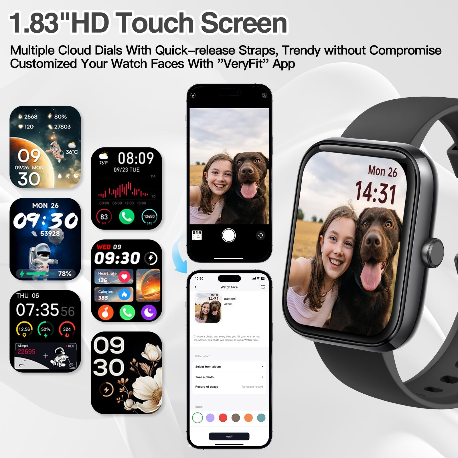 Konitee IDW25 2 Pack Smart Watches for Women & Men - 1.83