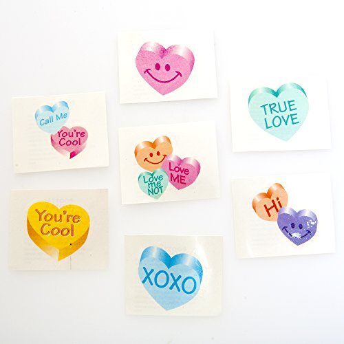 Sparkling Glitter Temporary Tattoos - Valentine's Day Love Heart Designs for Kids & Adults - Perfect for Parties, Festivals & Romantic Dates