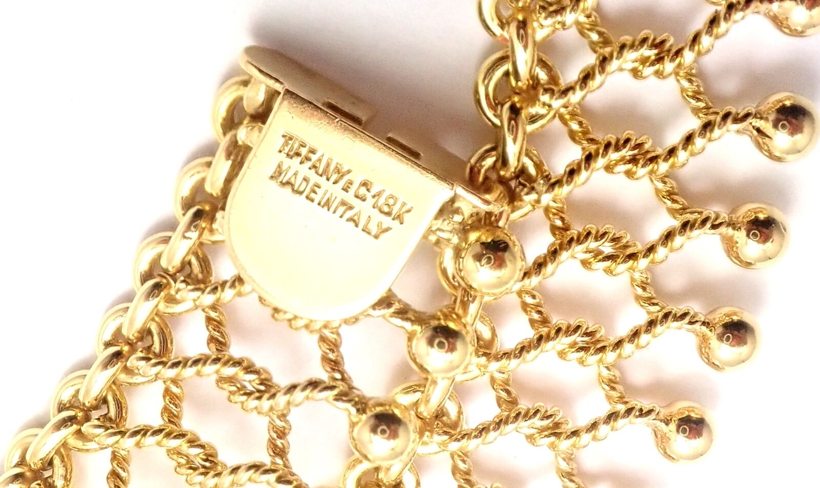 Authentic Vintage Tiffany & Co 18k Yellow Gold Cleopatra Collar Link Necklace - Elegant Statement Jewelry for Women, Perfect for Parties, Weddings & Special Occasions