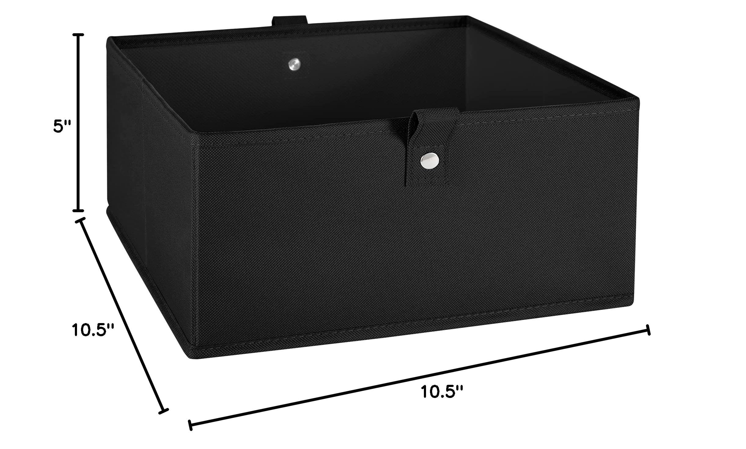 RiverRidge Kids 2-Piece 5-Inch Fabric Collapsible Storage Cube Organizers - Foldable Toy Bins for Playroom, Nursery & Closet Organization (Black) - Perfect for Storing Toys, Books & Kids' Accessories