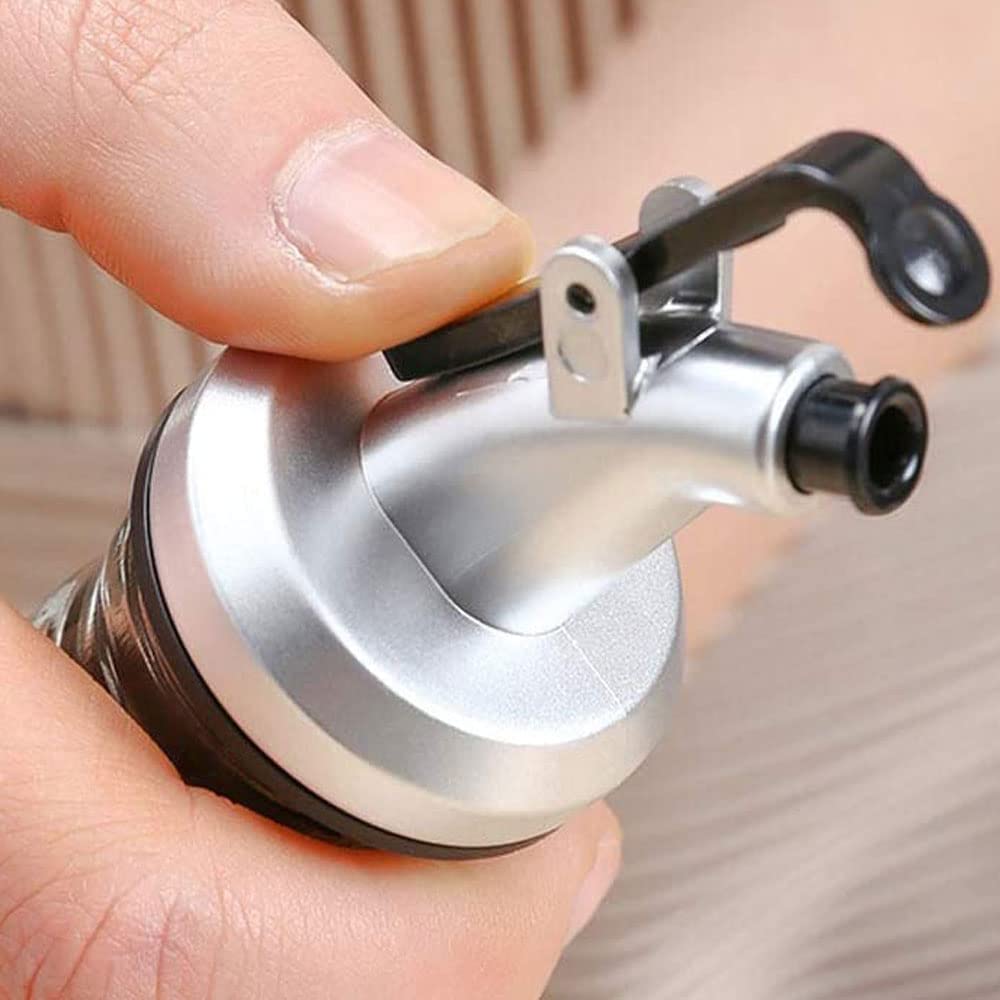 Stainless Steel Oil Bottle Pourer with Plastic Nozzle - Free Flow Wine and Liquor Dispenser Cap for Olive Oil, Kitchen, Bar, Restaurant Use (3 Pack) - Perfect for Home, Hotel, and Commercial Use