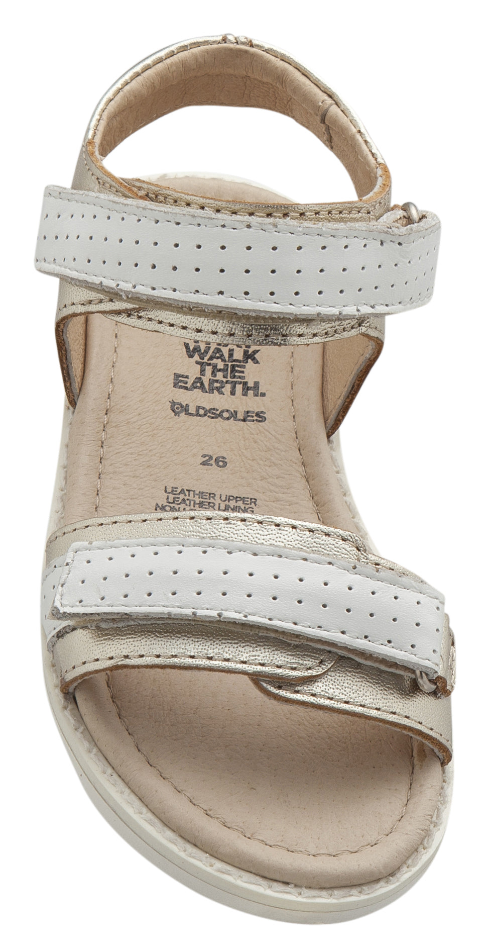 Old Soles 7016 Girls' Strapping S Sandal - Gold/Snow | Comfortable Kids Sandals for Summer Play, Beach & Outdoor Activities