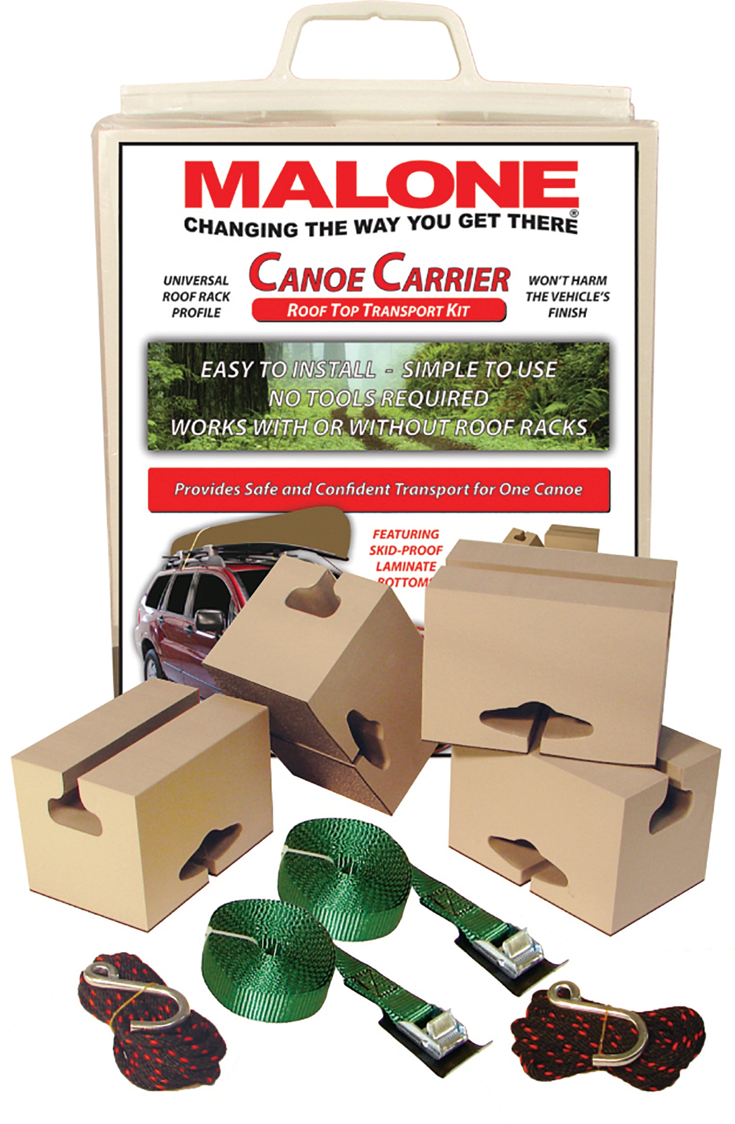 Malone Canoe Kit Standard - Complete Canoe Carrier System for Roof Racks | Perfect for Kayak, Canoe & Paddleboard Transport | Ideal for Road Trips & Outdoor Adventures