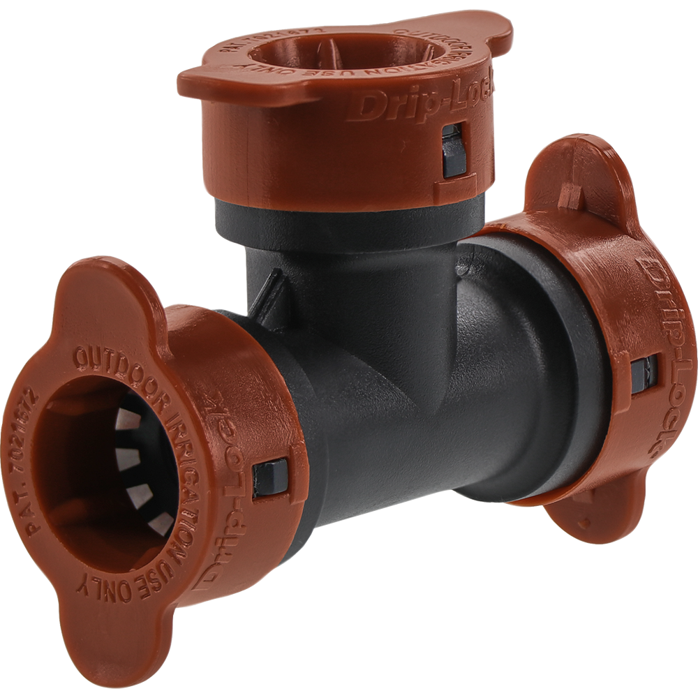 Hydro Rain DL 401 005 Drip Lock® 1/2 Inch Drip Irrigation Tee Connector - Perfect for Garden, Lawn, and Landscape Watering Systems