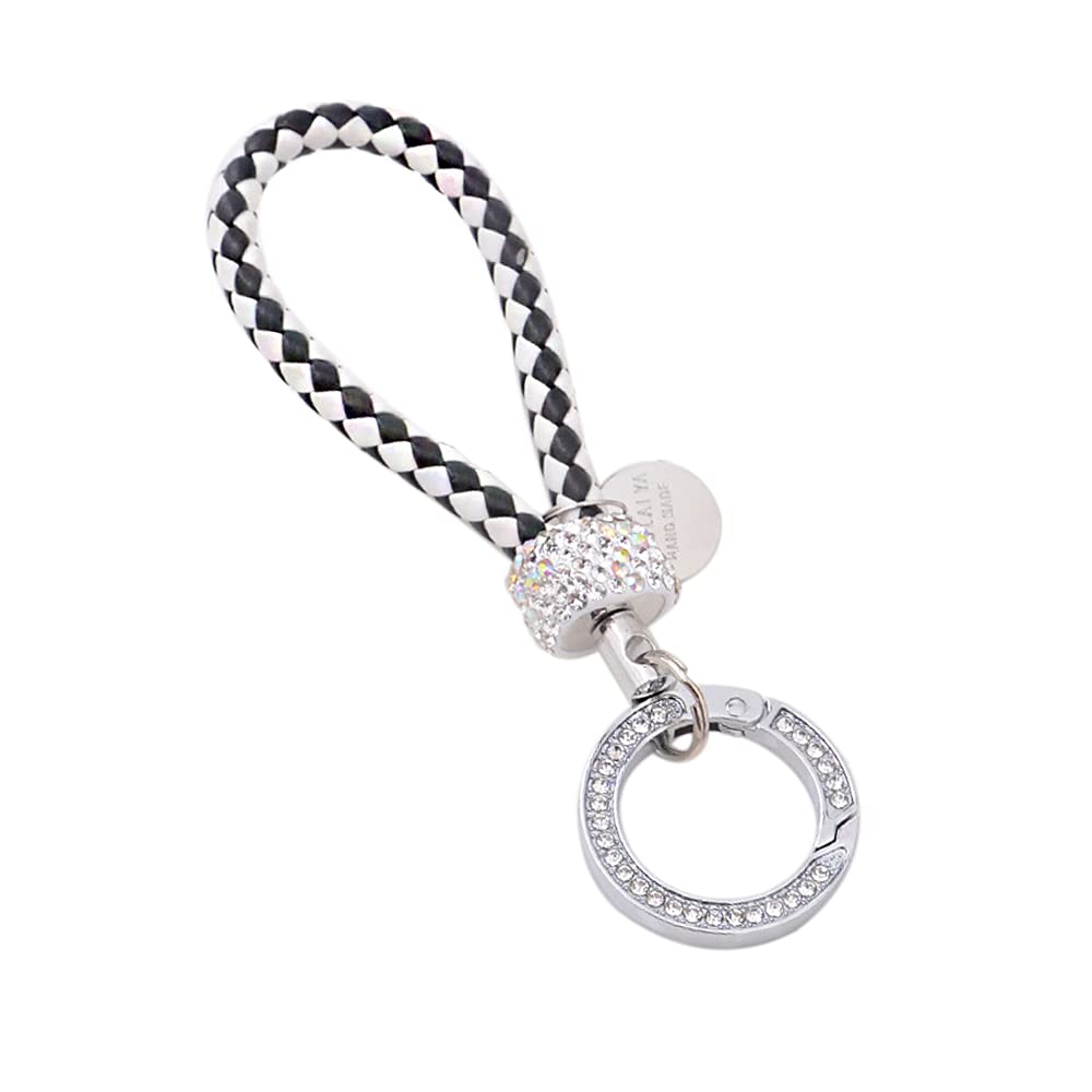 Sparkling Rhinestones Keychains with D-Ring & 3 Key Rings - Stylish Bling Car Keychains for Girls, Perfect for Gifts, Purse Accessories, and Everyday Elegance