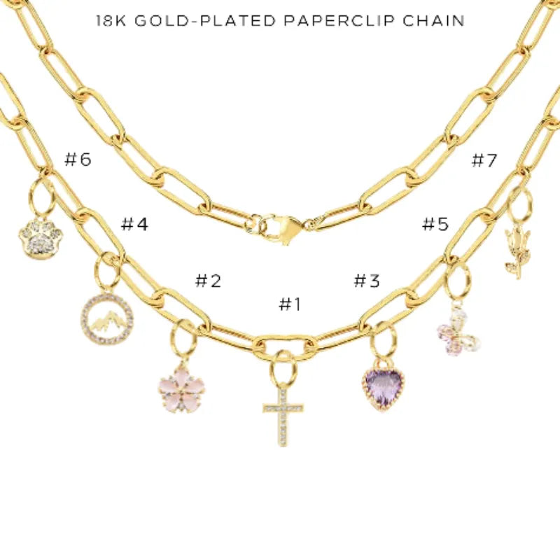 Elegant Charm Necklace with Assorted Charms - Perfect for Gifts, Parties & Everyday Wear | $56.00