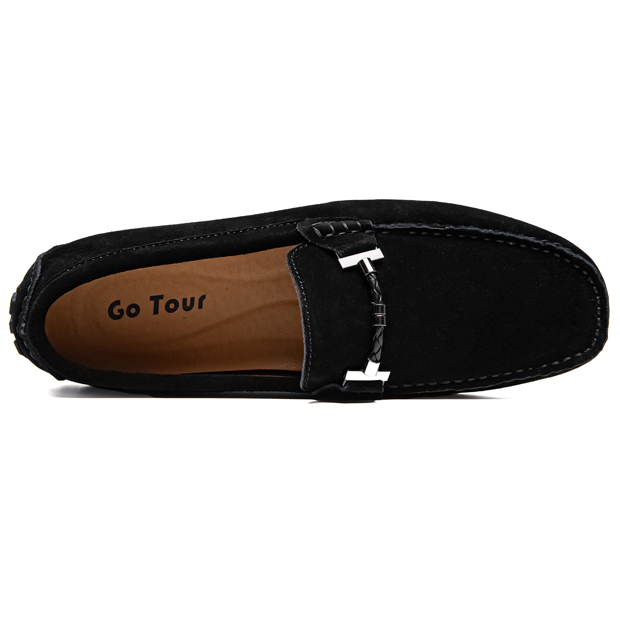 Go Tour Men's Penny Loafers - Classic Slip-On Moccasin Driving Shoes & Boat Shoes for Casual Wear, Office & Travel | Comfortable Leather Flats for Men