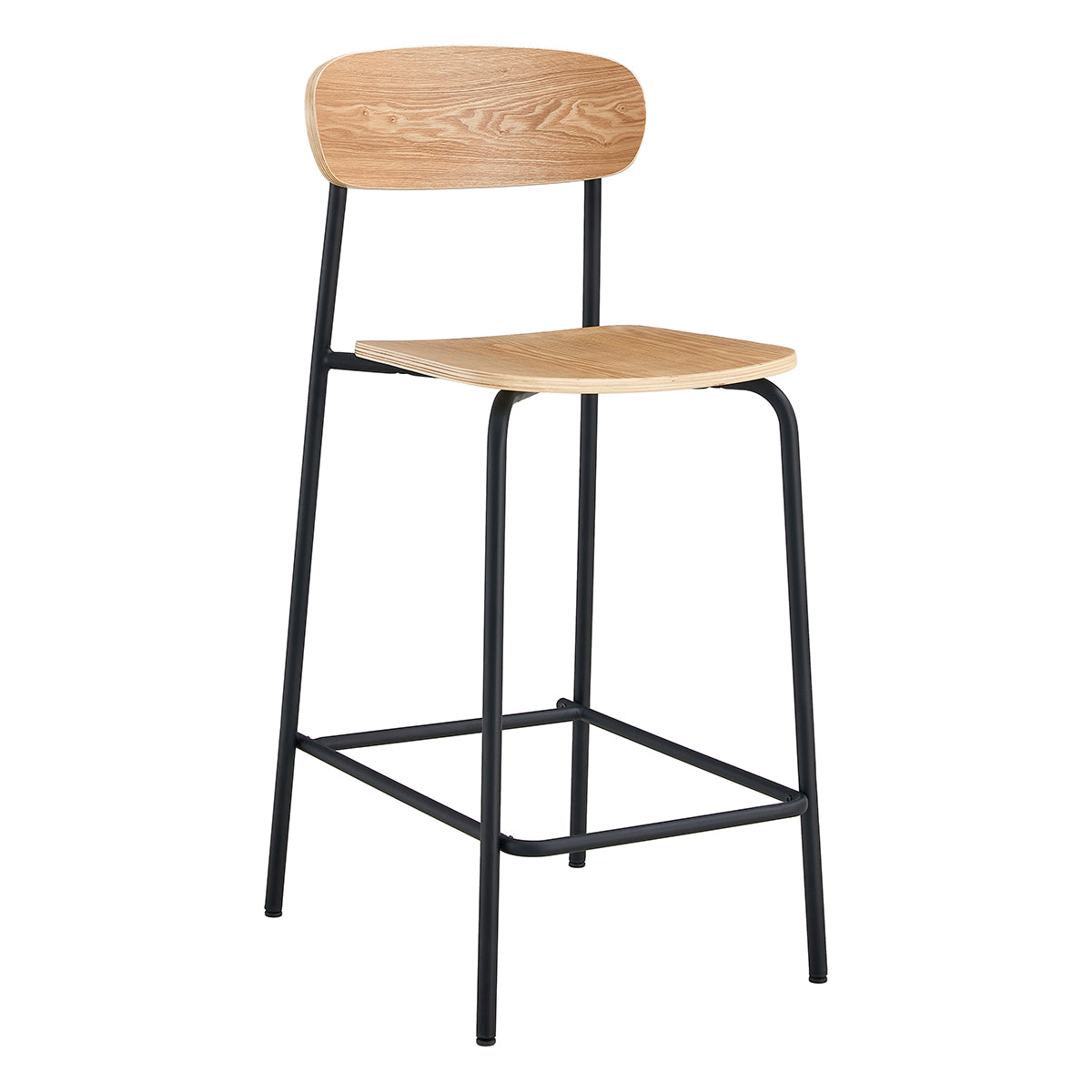 Premium Cove Timber Bar Stools (Set of 2) - Rustic Wood Counter Height Stools for Kitchen Island, Breakfast Bar & Home Pub - Solid Wood Construction with Comfortable Back Support