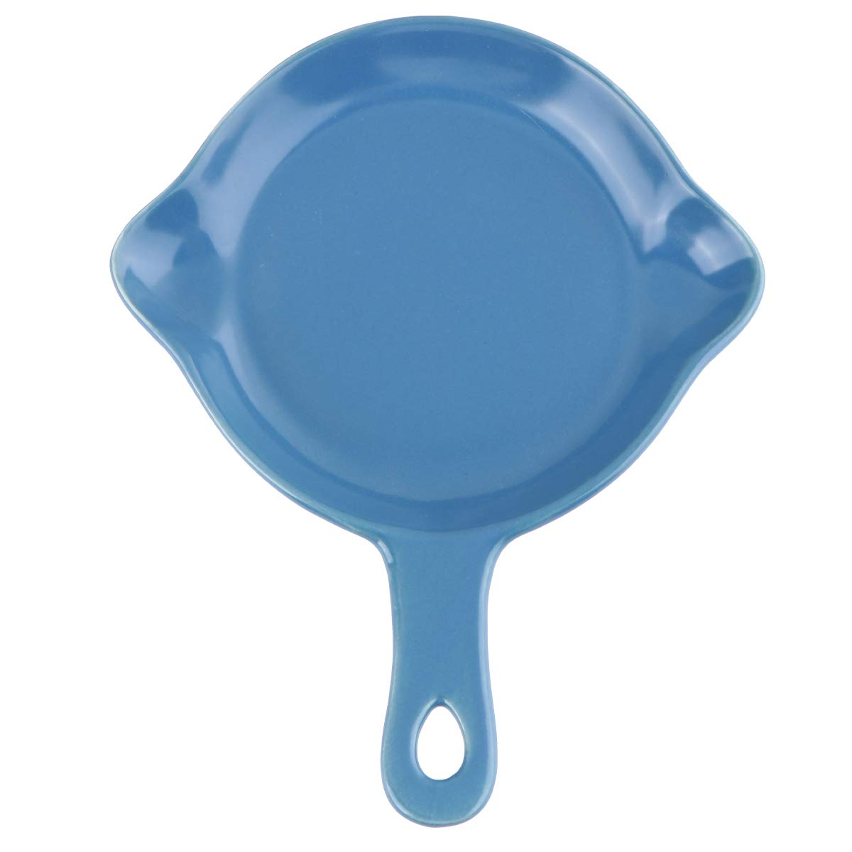 DOITOOL Ceramic Baking Sheet with Handle - Round Blue Oven Tray for Baking, Cooking & Serving - Perfect for Home, Restaurant & Hotel Use - Durable & Non-Stick Food Plate for Cookies, Pizza & Pastries