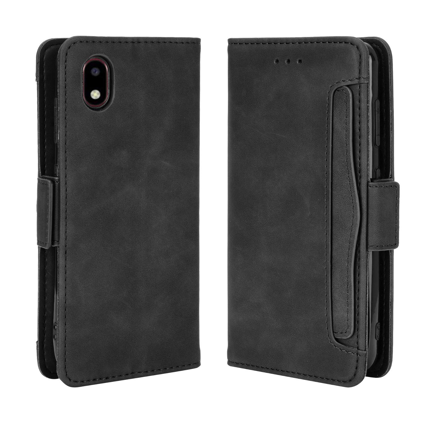 Premium Leather Wallet Case for ZTE Avid 579 & ZTE Blade A3 2020 - 5 Card Slots, Kickstand & Magnetic Closure | Protective Flip Folio Cover for Work, Travel & Daily Use (Black)