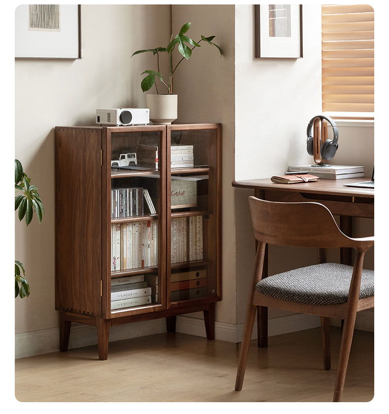 Solid Wood Black Walnut and Ash Dining Sideboard - Rustic Kitchen Buffet for Dining Room Storage and Serving - Perfect for Farmhouse, Modern & Traditional Home Decor