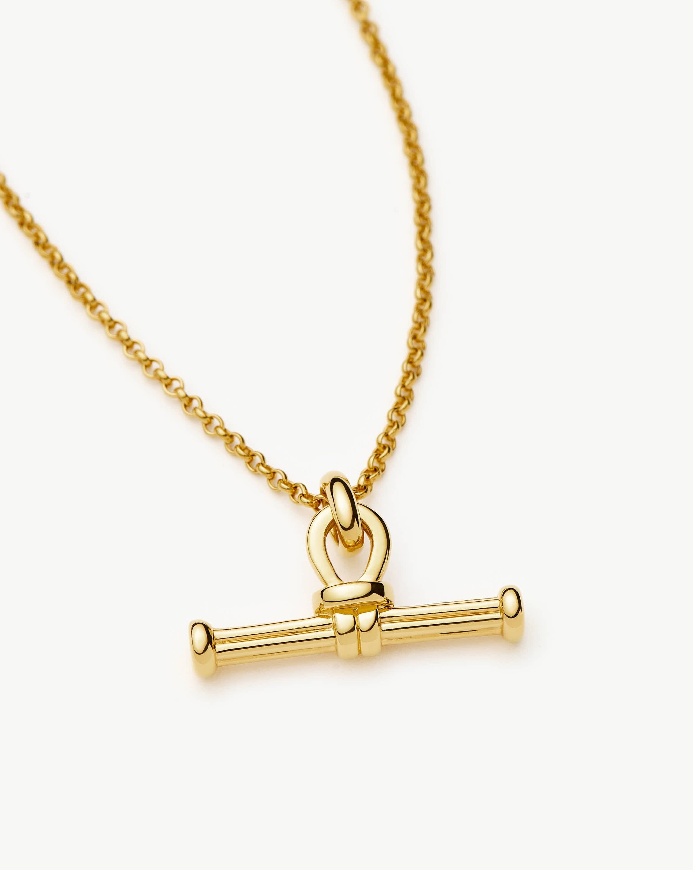 Ridge T Bar Chain Necklace - 18K Gold Plated Stainless Steel Jewelry for Women | Elegant Layering Necklace for Everyday Wear & Special Occasions