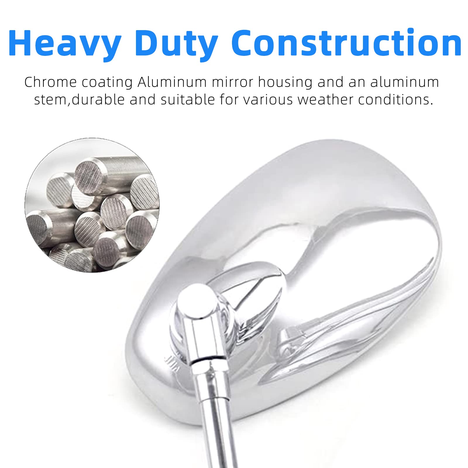 Universal 8-10mm Chrome Motorcycle Mirrors - Rear View Side Mirrors for Most Bikes | Handlebar & Bar End Installation