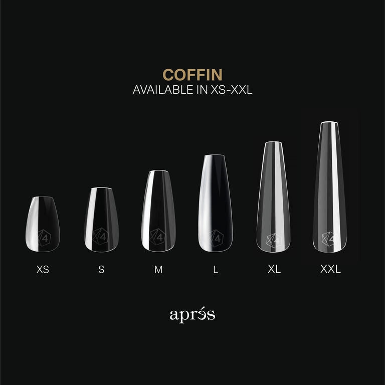 Apres Gel X Tips 2.0 (420pc) - Extra Long Coffin Nail Extensions for Professional Salon & DIY Manicures | Durable Press-On Nails for Gel Polish & Acrylics | Perfect for Special Occasions, Weddings & Everyday Wear