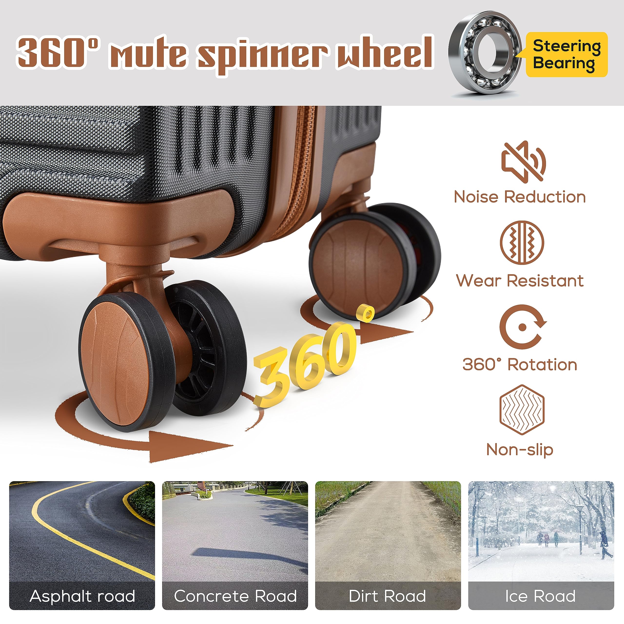imiomo 20 Inch Expandable Carry-on Suitcase with Spinner Wheels - Lightweight Hard Shell Rolling Luggage with TSA Lock - Perfect for Air Travel & Weekend Getaways