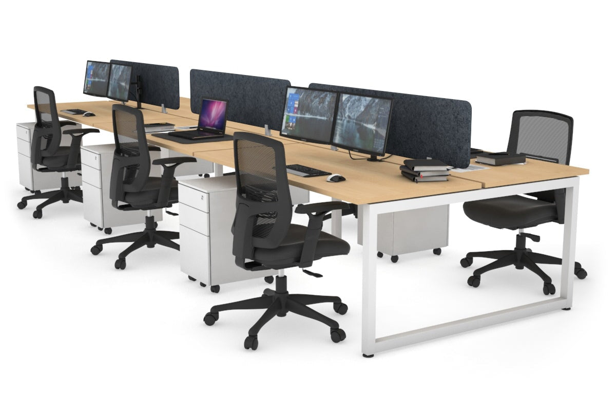 Quadro Loop Legs 6-Person Office Workstation Desk [1800L x 700W] - Modern Collaborative Workspace Solution for Team Projects & Open Office Layouts