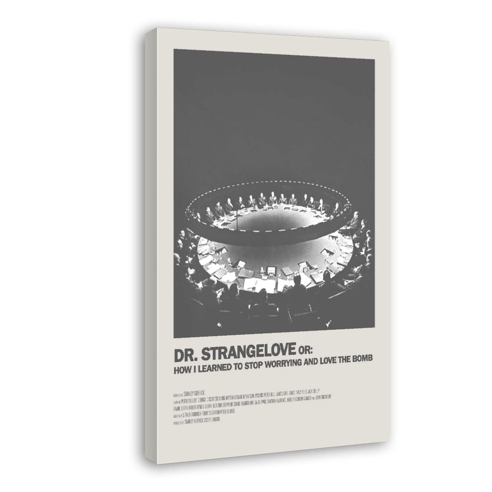 Vintage Dr. Strangelove Movie Poster Canvas Print - 20x30 Inch (50x75cm) Framed Wall Art for Bedroom, Office & Home Decor - Perfect Gift for Film Lovers & Classic Cinema Fans
