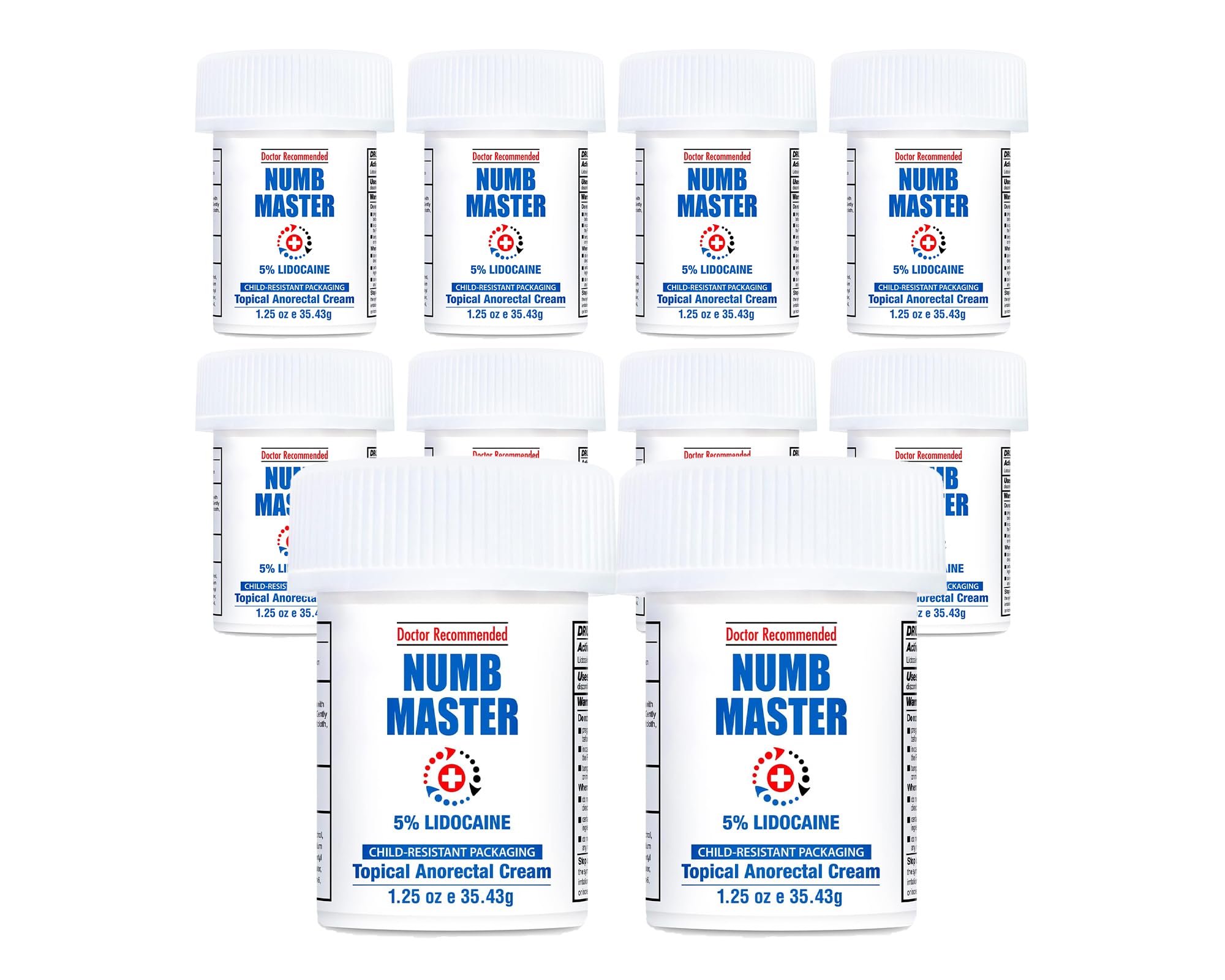 Clinical Resolution Numb Master 10 Pack - 5% Lidocaine Maximum Strength Numbing Cream for Pain Relief | Fast Acting Topical Anesthetic with Aloe Vera & Vitamin E | Long Lasting Numbness for Tattoos, Waxing & Medical Procedures