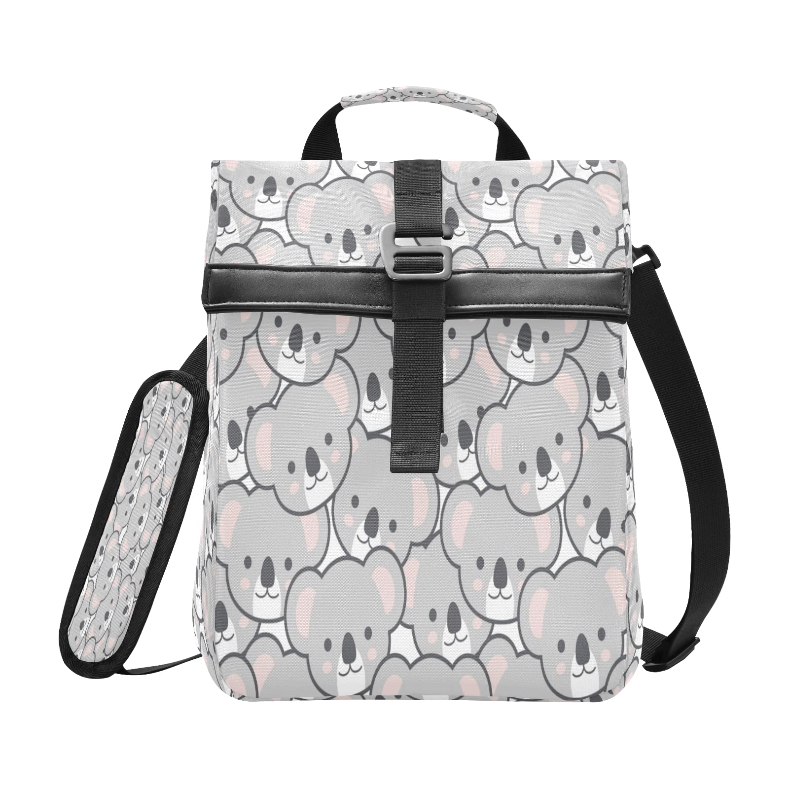 Blueangle Cute Cartoon Koala Insulated Lunch Bag - Leakproof Cooler Lunch Box for Office, School, Picnic & Beach - Roll Top Tote Lunch Bag with Shoulder Strap & Pockets - Perfect for Work, School & Outdoor Activities