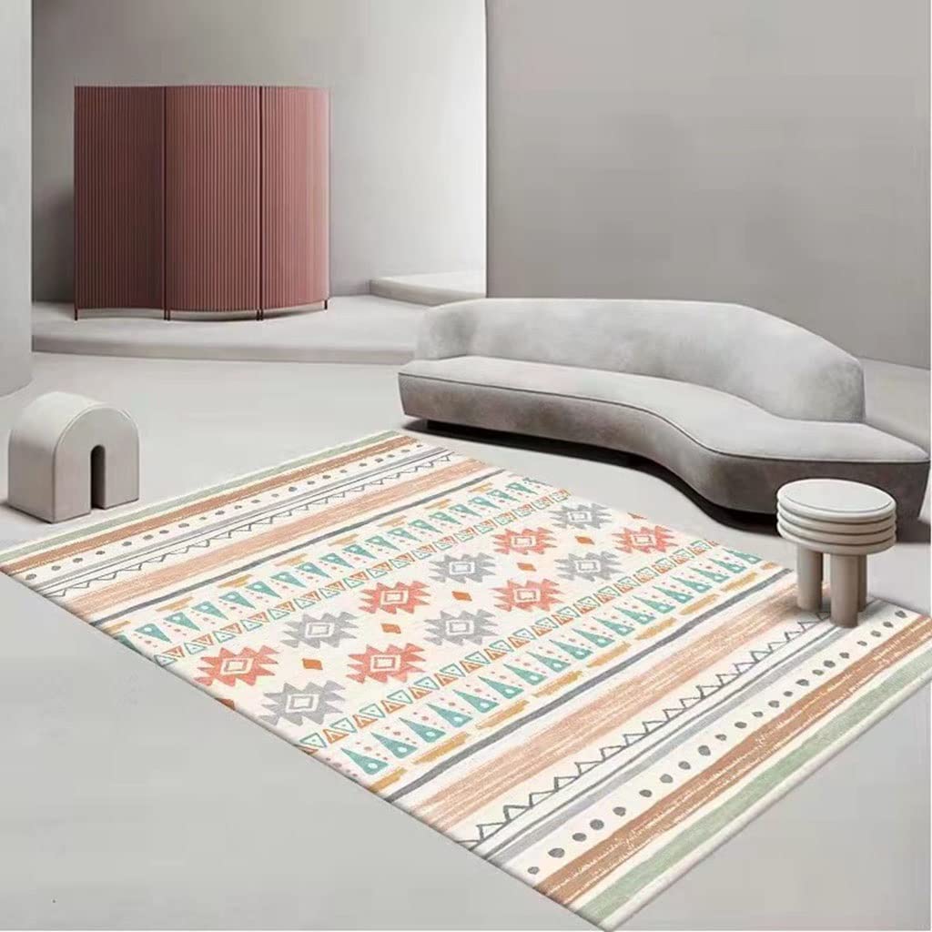 Soft Non-Slip Moroccan Vintage Area Rug - 200x230cm Rustic Floor Carpet for Living Room, Bedroom, Dining Room & Nursery Decor | Traditional Handmade Home Accent for Cozy Spaces (Style4)