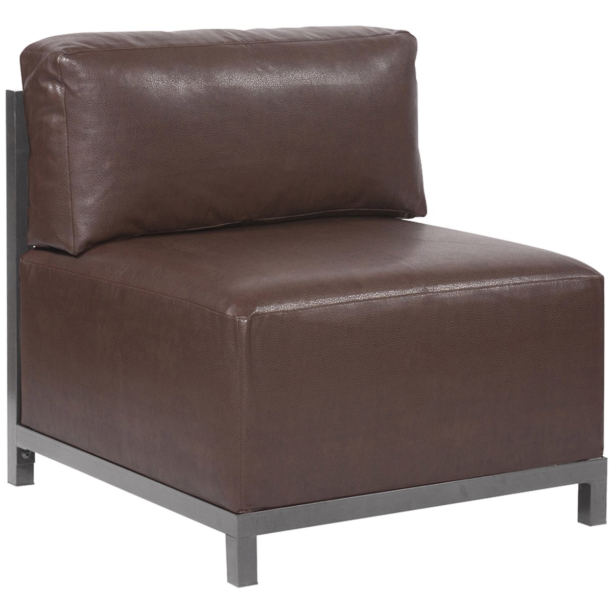 Howard Elliott Axis Chair with Removable Cover - Titanium Frame & Avanti Pecan Finish - Modern Dining Chair for Kitchen, Dining Room, and Office Use