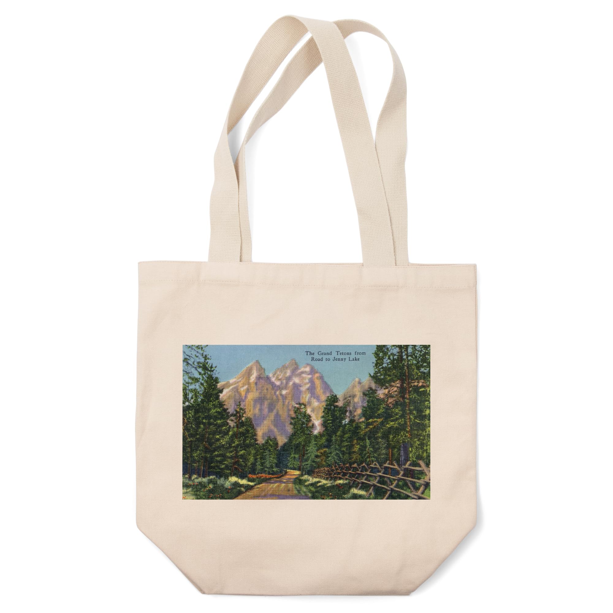 Grand Teton National Park Wyoming Tote Bag - 100% Cotton Canvas Reusable Shopping Bag with Jenny Lake & Mountain View - Perfect for Groceries, Beach Trips & National Park Adventures