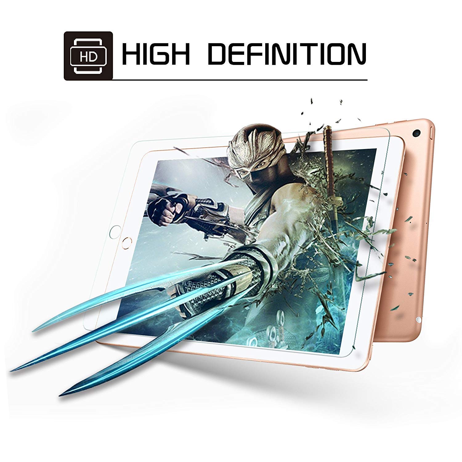 SPARIN Tempered Glass Screen Protector for iPad 6th/5th Gen & iPad Air 2 (9.7 Inch) | Case Friendly, Apple Pencil Compatible | Anti-Scratch, Bubble-Free Protection for Work & Study