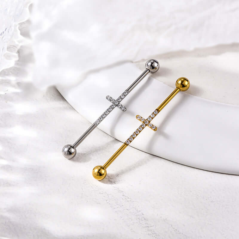 14 Gauge Internally Threaded Industrial Barbell - Surgical Steel Body Jewelry for Piercings | Perfect for Eyebrow, Nose, Lip & Cartilage Piercings