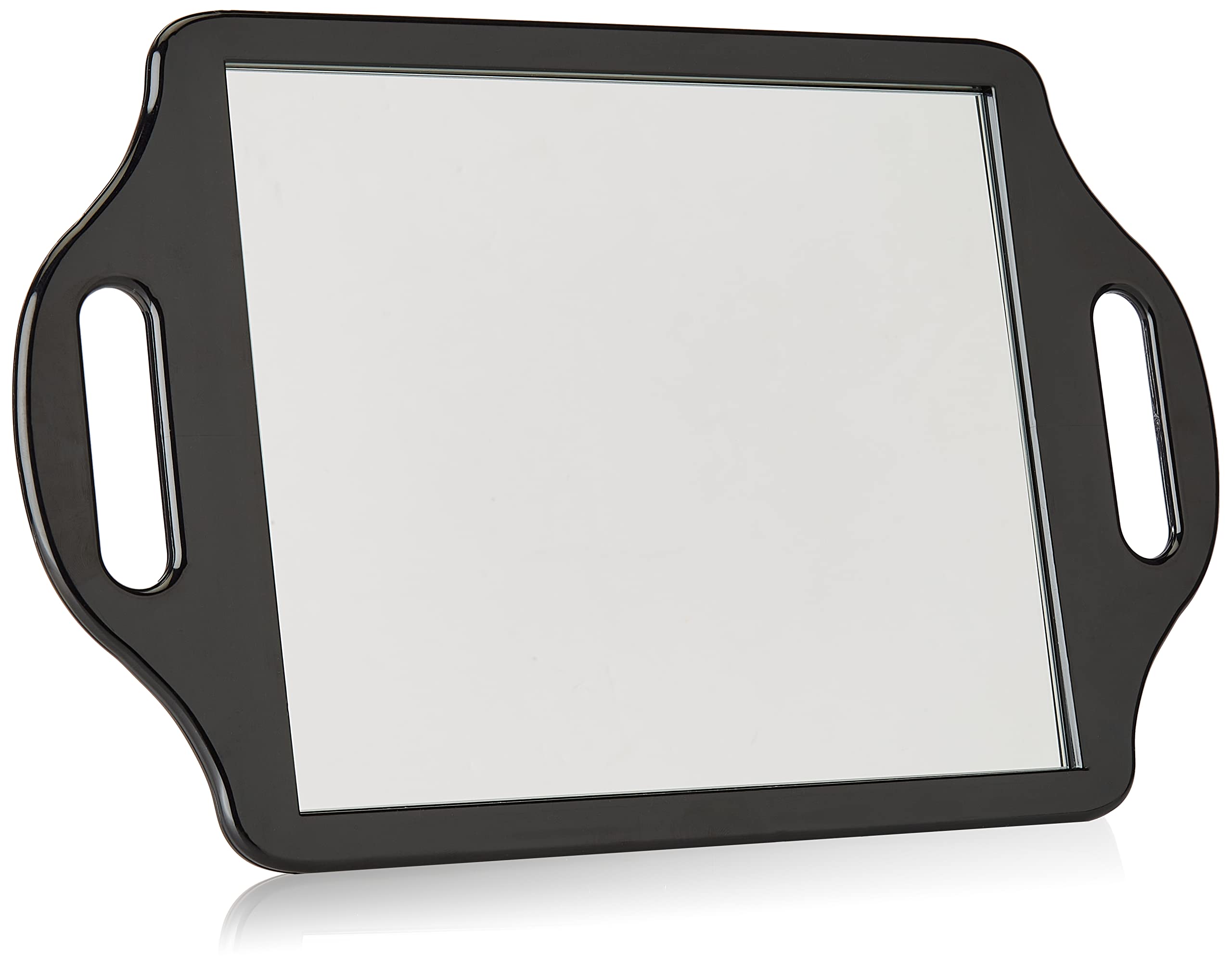 Professional Hairdressing Salon Mirror with Twin Handles - Black | Perfect for Home & Salon Styling, Makeup, and Hair Cutting