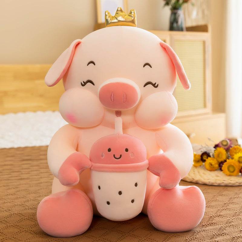 Giant Boba Baby Pig Plush Toy - Super Soft Stuffed Animal for Kids, Cute Kawaii Plushie for Girls & Boys, Perfect Gift for Birthday & Christmas - Great for Cuddling, Room Decor, and Playtime
