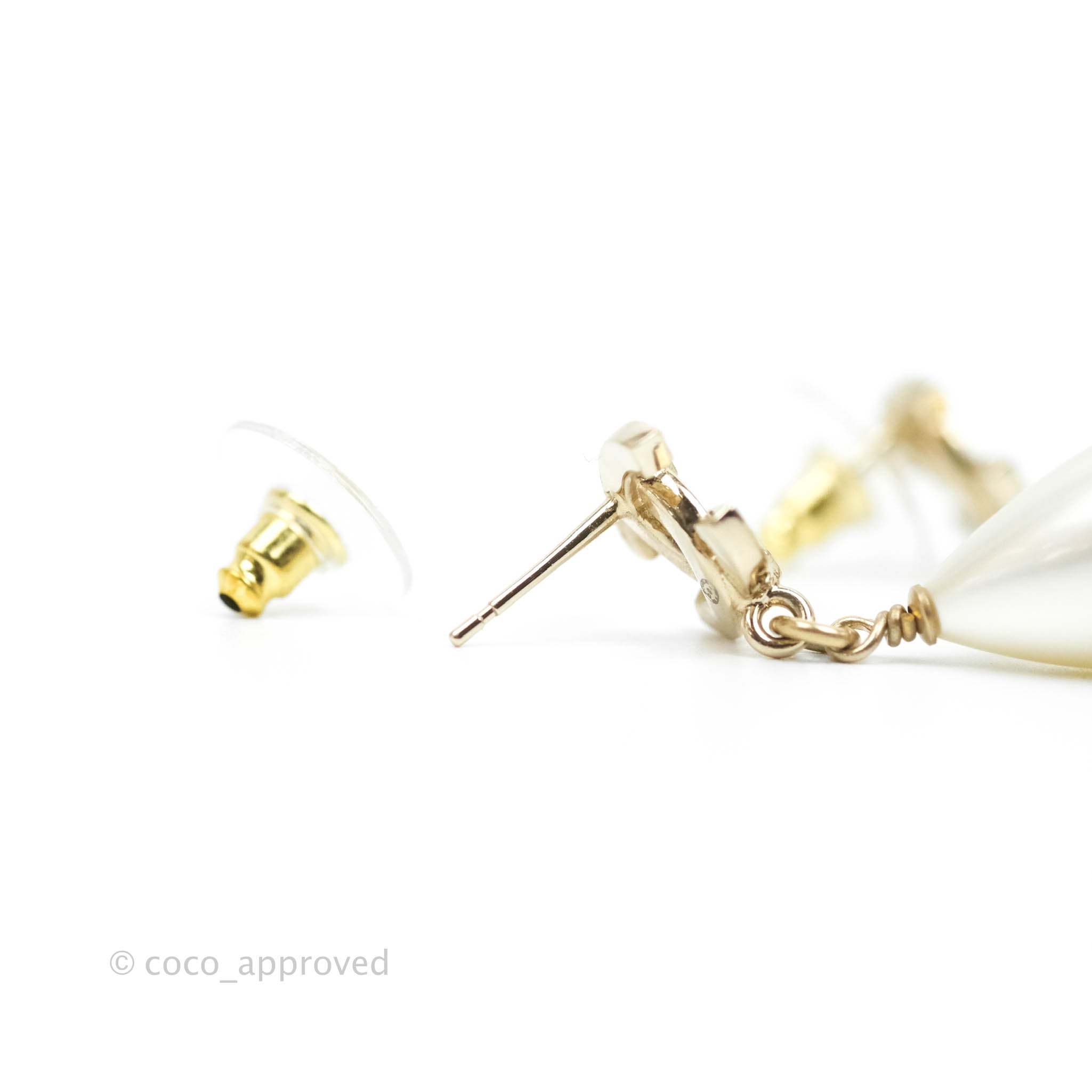 Chanel CC Rhinestone Drop Earrings Gold Tone 21A - Luxury Fashion Jewelry for Women | Perfect for Parties, Weddings & Special Occasions