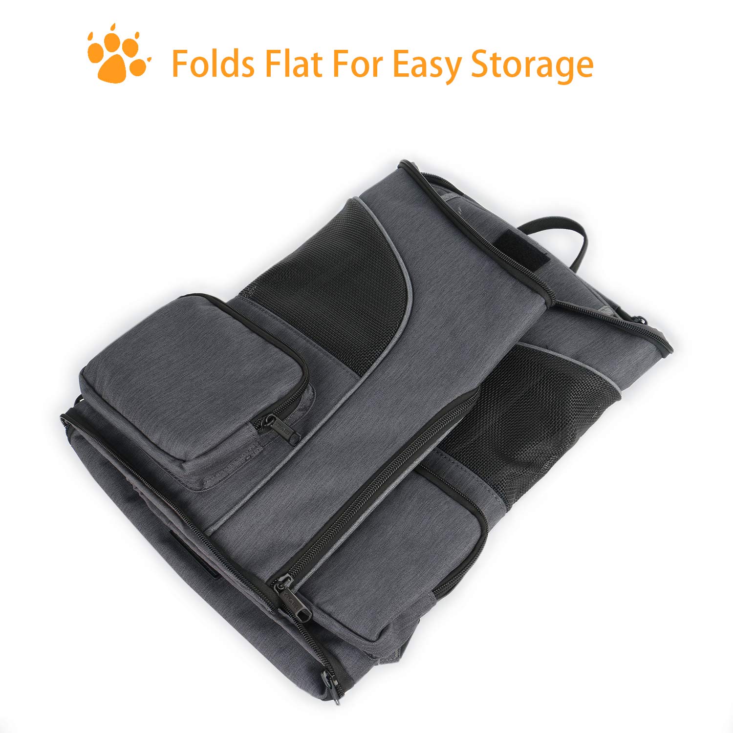 Ventilated Cat Backpack Carrier for Small Cats & Dogs - Travel Safe Pet Carrier with Adjustable Safety Straps - Ideal for Hiking, Walking, Air Travel & Outdoor Adventures - Black