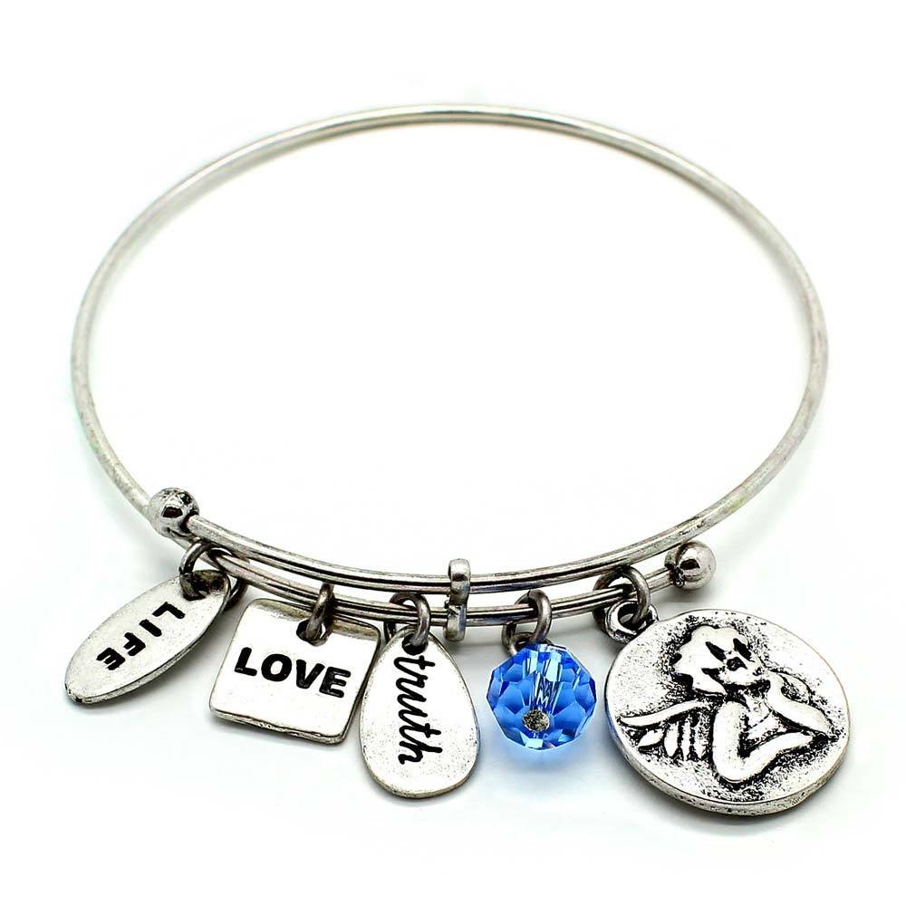 KIS-Jewelry 'Symbology' Inspirational Expandable Wire Charm Bracelet for Women - Motivational Jewelry Gift for Her - Perfect for Daily Wear, Special Occasions & Meaningful Gifts