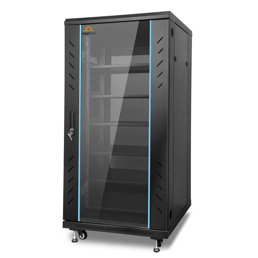 SunGoldPower Enclosed 6-Slot Battery Cabinet with Bus Bar for SG48100P & SGH48100T - Perfect for Solar Energy Storage, Off-Grid Power Systems, and Home Backup Solutions