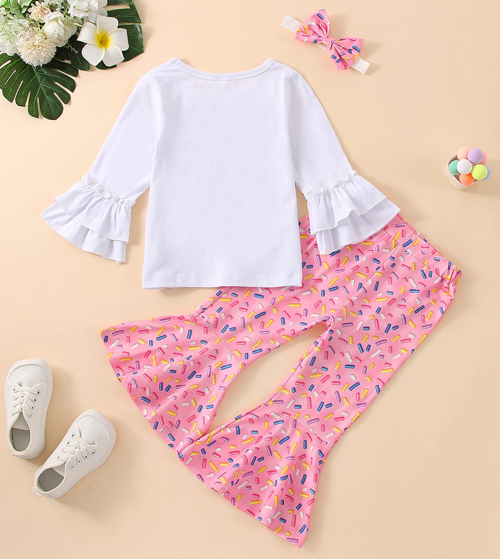Pink Striped Tutu Dress Set for Newborn Baby Girls - First Birthday Outfit with Donut Print Skirt & Headband (2Pcs) | Perfect for Photoshoots, Parties & Casual Wear