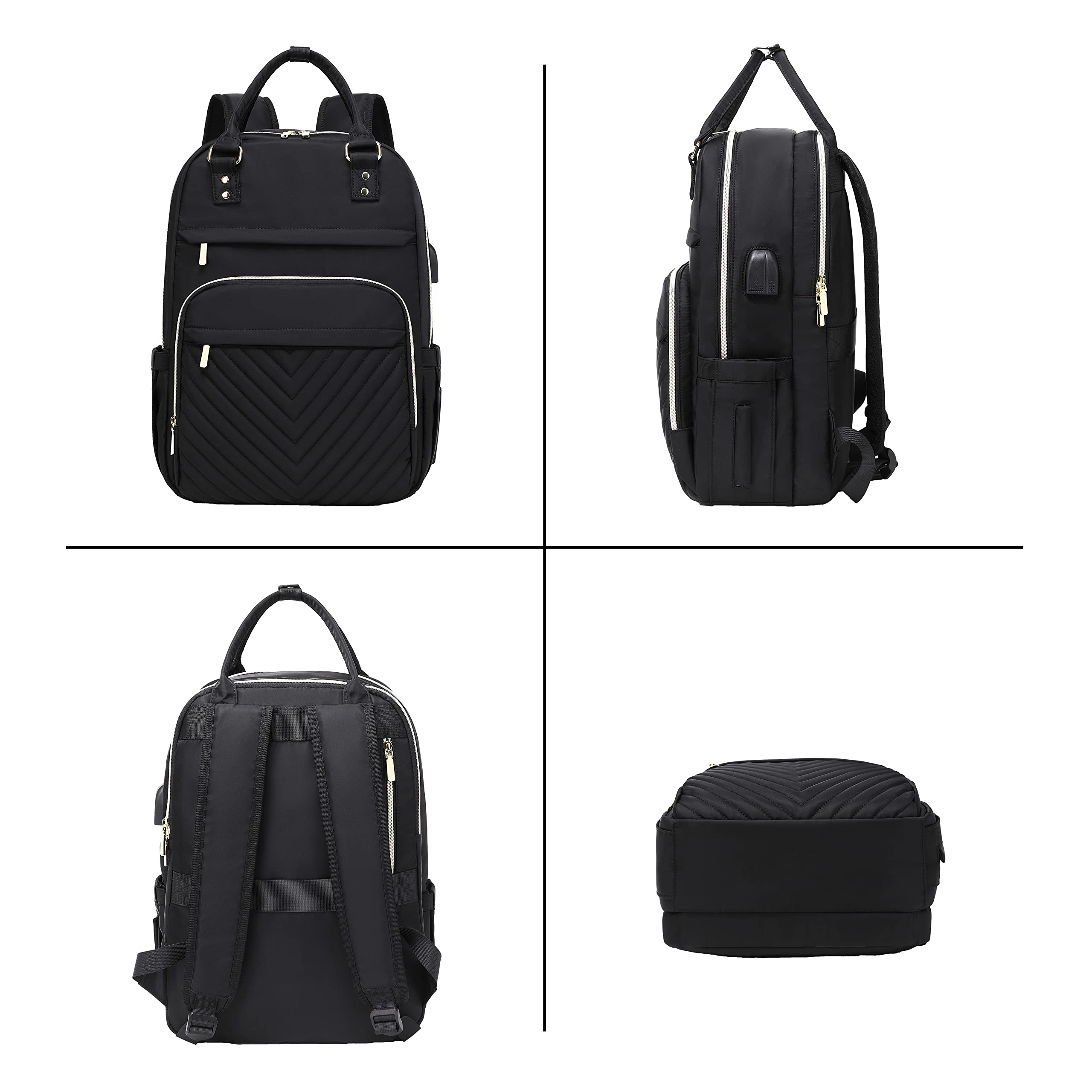 Stylish 17 Inch Laptop Backpack for Women - Waterproof Anti-Theft Travel Backpack with USB Charging Port | Perfect for Nurses, Students & Commuters | Office, College & Business Travel Essentials