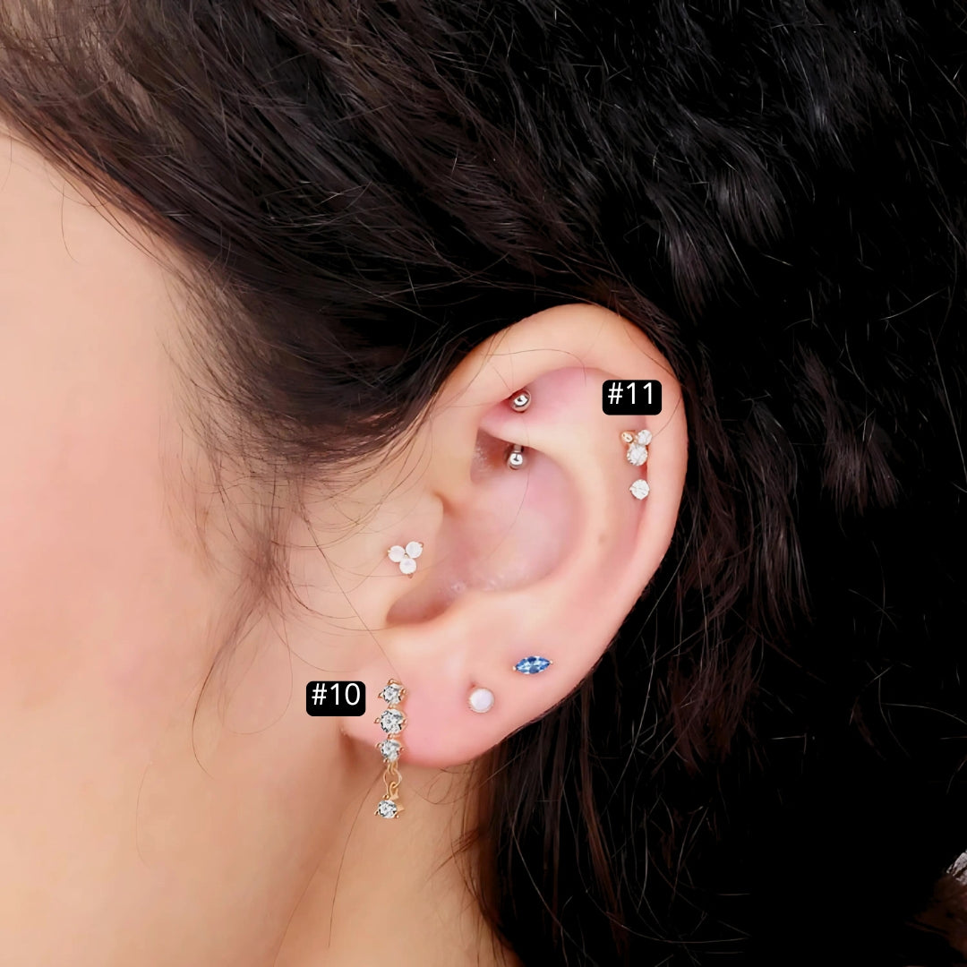 16G Evil Eye Hamsa Flat Back Tragus Daith Earrings for Women - Stainless Steel Cartilage Hoop Earring for Helix, Conch, Rook Piercing | Perfect for Everyday Wear, Spiritual Protection & Boho Jewelry Collection