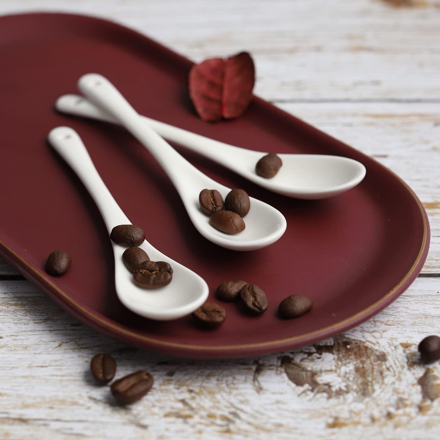 Porcelain Egg Spoons - Set of 8 Ceramic Teaspoons for Tea, Coffee, Desserts, Salt & Sugar - Elegant Mini Utensils for Breakfast, Afternoon Tea & Dining Decor