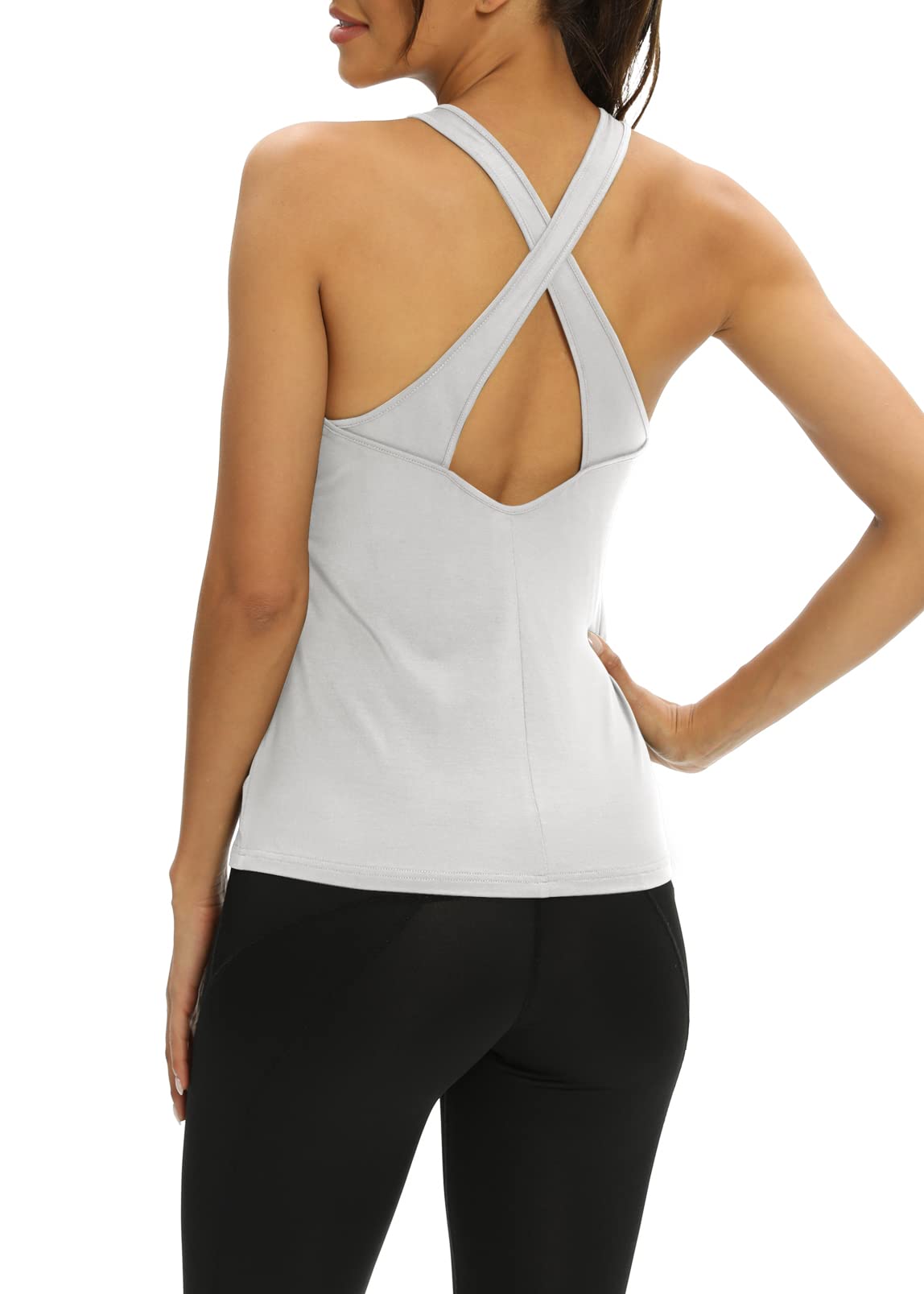 Bestisun Women's Criss Cross Backless Tops - Sexy Workout Shirts for Yoga, Gym & Athletic Wear | Perfect for Fitness, Running & Casual Outfits