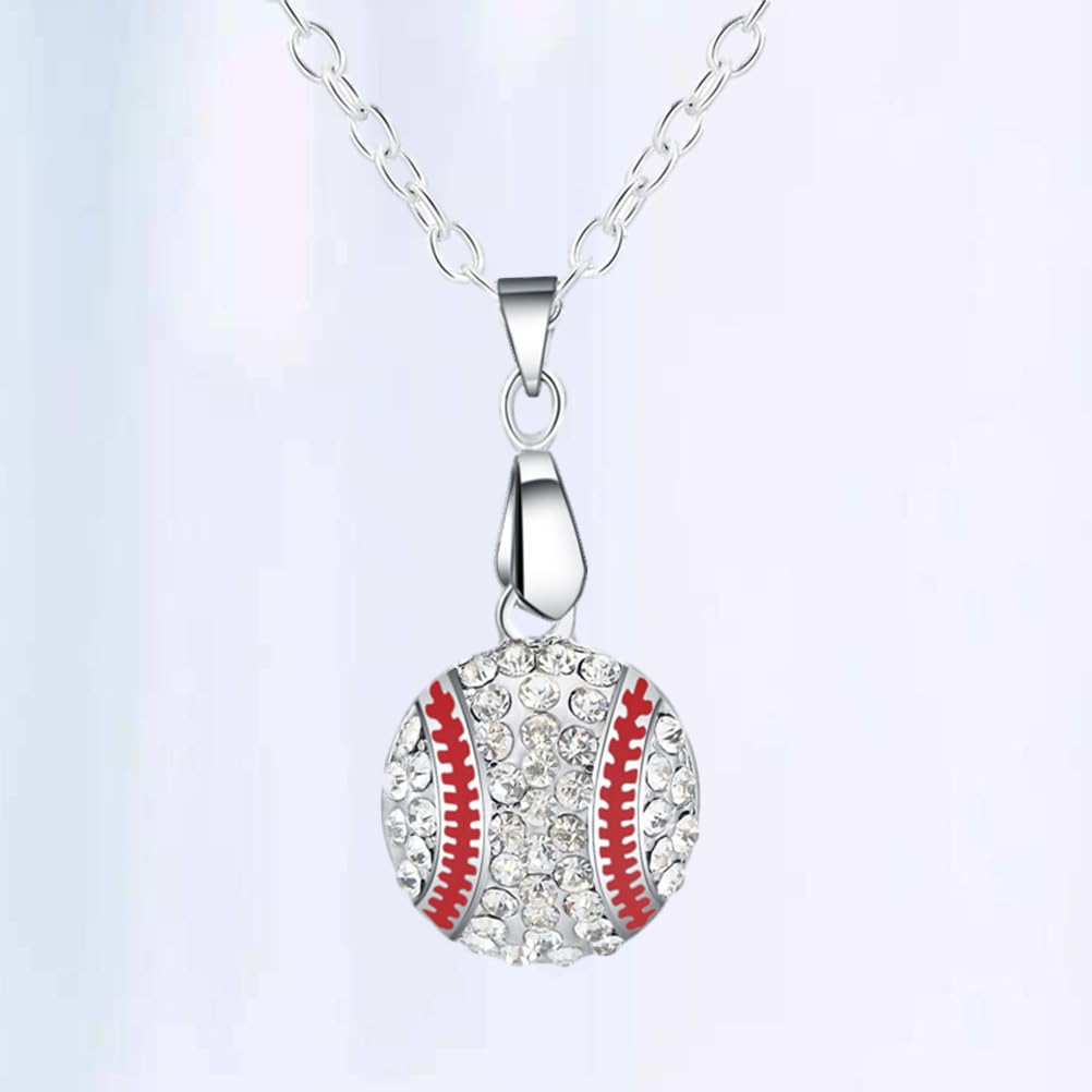 KESYOO Rhinestone Cross Pendant Necklace - Silver Baseball Chain Jewelry for Women, Trendy Statement Piece for Party, Wedding & Everyday Wear