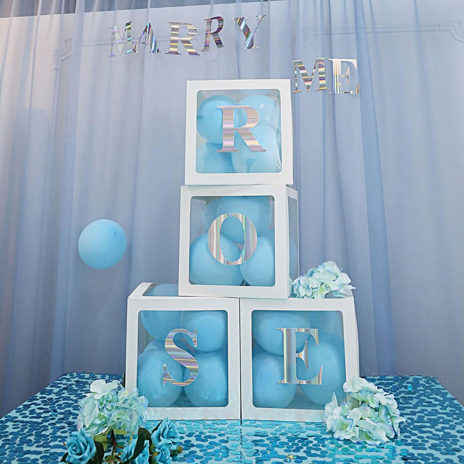 Efavormart 2-Pack Clear Balloon Gift Boxes with White Edges - DIY Party Decor for Baby Showers, Christmas, Birthdays & Weddings | Perfect for Table Centerpieces, Gift Wrapping & Photo Backdrops